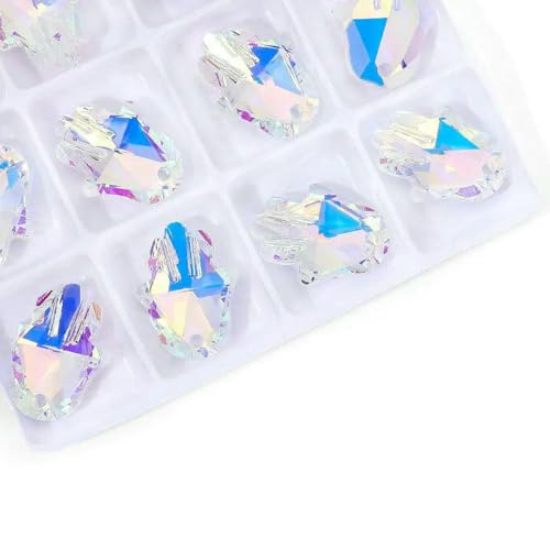 AB-Farben-Kristall-Anhängerperlen, Charms, mehrförmige Glasperlen, Schmuck, Edelsteine für die Schmuckherstellung, Zubehör, DIY-Ohrringe, 23–12 Stück von BSGUZ