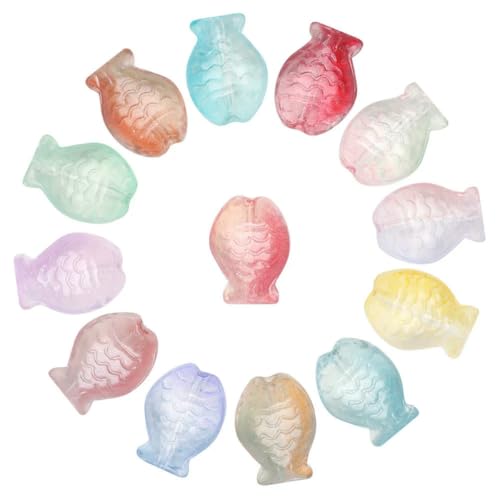 Anhänger für DIY-Perlenarmbänder, farbiger Glaskristall-Anhänger, mittleres Loch, kleiner Fisch, Farbverlaufsfarbe, 10 x 14, 30 Stück-Mix-10 x 14,0 mm, 30 Stück Anhänger für DIY-Perlenarmbänder, farbiger Glaskristall-Anhänger, mittleres Loch, kleiner Fisch, Farbverlaufsfarbe, 10 x 14, 30 Stück-Mix-10 x 14,0 mm, 30 Stück von BSGUZ