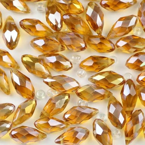 Anhänger österreichische Kristallperlen 6 mm 50 Stück Wassertropfenform Abstandshalter lose Perle für Schmuck Halskette Herstellung DIY-Braun Anhänger österreichische Kristallperlen 6 mm 50 Stück Wassertropfenform Abstandshalter lose Perle für Schmuck Halskette Herstellung DIY-Braun von BSGUZ