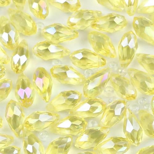 Anhänger österreichische Kristallperlen 6 mm 50 Stück Wassertropfenform Abstandshalter lose Perle für Schmuck Halskette Herstellung DIY-Gelb Anhänger österreichische Kristallperlen 6 mm 50 Stück Wassertropfenform Abstandshalter lose Perle für Schmuck Halskette Herstellung DIY-Gelb von BSGUZ