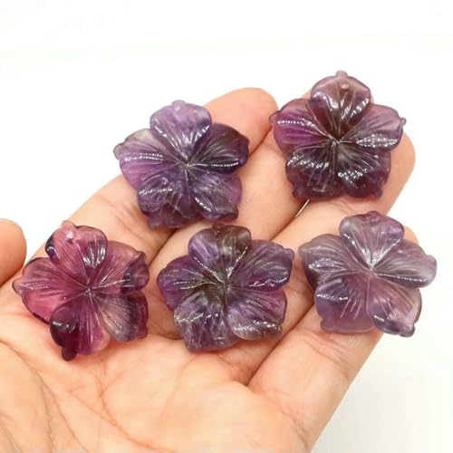 BSGUZ 28 mm Pfirsichblüten-Charm-Perlen, Naturstein, Heilkristall, lose Abstandsperlen für DIY-Armbänder, Halsketten, Schmuckherstellung, Amethyst, 5 Stück BSGUZ 28 mm Pfirsichblüten-Charm-Perlen, Naturstein, Heilkristall, lose Abstandsperlen für DIY-Armbänder, Halsketten, Schmuckherstellung, Amethyst, 5 Stück von BSGUZ