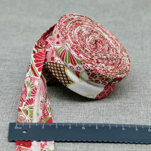 Bedrucktes Schrägband, Kantenstoffstreifen, Bastel-, DIY- und Bekleidungs-Nähband, Größe 25 mm x 5 m, 49–25 mm x 5 m von BSGUZ