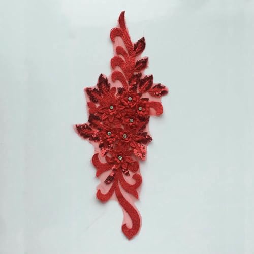 Bestickte Polyester Pailletten Nagel Bohrer einzelne Blume Nähen Spitze DIY dekorative Kleidung Zubehör Spitze-Stil 1757-zeigen von BSGUZ