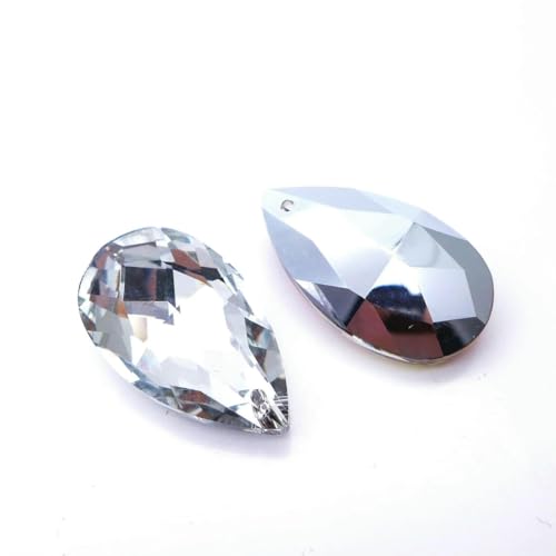 Birnenförmige Kristallperle, Mandel-Kronleuchter-Glasanhänger, 16/22/28/38 mm, Ohrring, Halskette, DIY-Zubehör, Engelsträne, A066, Silberweiß, 28 mm, 30 Stück Birnenförmige Kristallperle, Mandel-Kronleuchter-Glasanhänger, 16/22/28/38 mm, Ohrring, Halskette, DIY-Zubehör, Engelsträne, A066, Silberweiß, 28 mm, 30 Stück von BSGUZ
