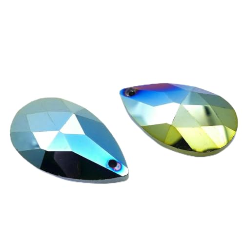 Birnenförmige Kristallperle, Mandel-Kronleuchter-Glasanhänger, 16/22/28/38 mm, Ohrring, Halskette, DIY-Zubehör, Engelsträne, A073, Metallic-Grün, 28 mm, 30 Stück Birnenförmige Kristallperle, Mandel-Kronleuchter-Glasanhänger, 16/22/28/38 mm, Ohrring, Halskette, DIY-Zubehör, Engelsträne, A073, Metallic-Grün, 28 mm, 30 Stück von BSGUZ
