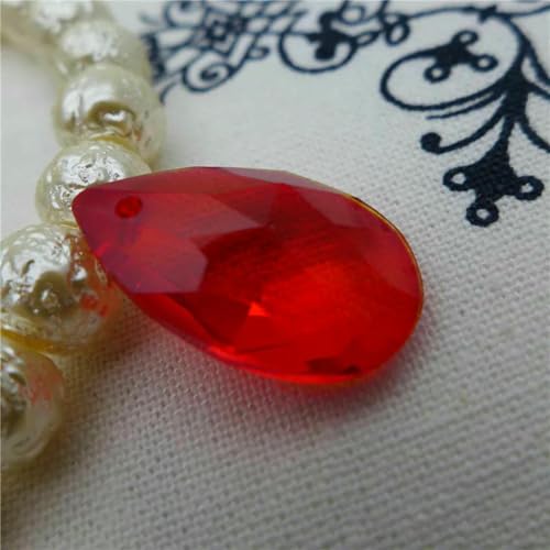 Birnenförmige Kristallperle, Mandel-Kronleuchter-Glasanhänger, 16/22/28/38 mm, Ohrring, Halskette, DIY-Zubehör, Engelsträne, P03 rot, 16 mm, 70 Stück Birnenförmige Kristallperle, Mandel-Kronleuchter-Glasanhänger, 16/22/28/38 mm, Ohrring, Halskette, DIY-Zubehör, Engelsträne, P03 rot, 16 mm, 70 Stück von BSGUZ