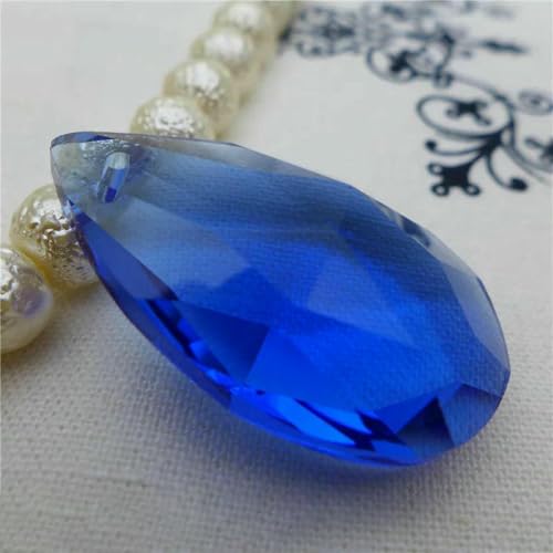 Birnenförmige Kristallperle, Mandel-Kronleuchter-Glasanhänger, 16/22/28/38 mm, Ohrring, Halskette, DIY-Zubehör, Engelsträne, P16 Capriblau, 22 mm, 50 Stück Birnenförmige Kristallperle, Mandel-Kronleuchter-Glasanhänger, 16/22/28/38 mm, Ohrring, Halskette, DIY-Zubehör, Engelsträne, P16 Capriblau, 22 mm, 50 Stück von BSGUZ