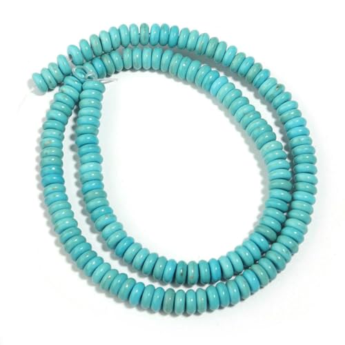 Blau/weiße natürliche Türkissteinperlen, 4–16 mm, flache, runde Form, lose Perlen für die Schmuckherstellung, DIY-Armband, Halskettenzubehör, Blau, 2 x 4,0 mm (ca. 140 Stück) von BSGUZ