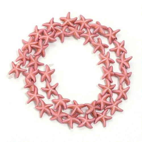Ca. 30 Stück/Strang Seestern-Distanzperlen, natürliche Türkissteinperlen, Natursteinperlen für die Herstellung von DIY-Schmuck, Rosa Ca. 30 Stück/Strang Seestern-Distanzperlen, natürliche Türkissteinperlen, Natursteinperlen für die Herstellung von DIY-Schmuck, Rosa von BSGUZ