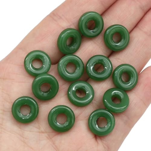 Ca. 30 Stück Glasperlen mit Jade-Imitation, Sicherheitsschnalle, einzigartige lose Perlen, handgefertigt, DIY-Schmuck, Ohrringe, Halskette, Kopfschmuck, Zubehör, Stil 11, 12 mm, 30 Stück von BSGUZ