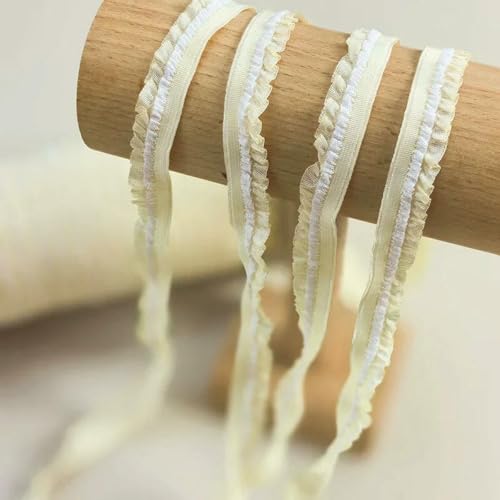 Elastisches Nähband, Rüschen-Spitzenbesatz, DIY-Unterwäsche-Dessous-Zubehör, breite Farben, Kunsthandwerk, 3 Yards/Lot, 1,2 cm-Beige-3 Yard Elastisches Nähband, Rüschen-Spitzenbesatz, DIY-Unterwäsche-Dessous-Zubehör, breite Farben, Kunsthandwerk, 3 Yards/Lot, 1,2 cm-Beige-3 Yard von BSGUZ