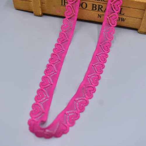 Elastisches Spitzenband, elastischer Spitzenbesatz, DIY-Bastelarbeiten, afrikanischer Stoff zum Nähen von Kleidung, Unterwäsche, Bastelzubehör, Rose, 9,1 m von BSGUZ