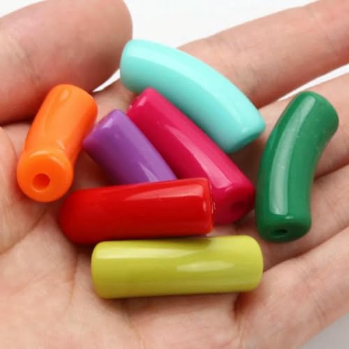 Gebogene Rohrperlen, 10 Stück, 34 x 11 mm, 8 x 33,0 mm, goldfarben, silberfarben, Acrylperlen zur Schmuckherstellung, Armbänder, Anhänger, DIY-Zubehör-C01354-33 x 8 mm, 10 Stück Gebogene Rohrperlen, 10 Stück, 34 x 11 mm, 8 x 33,0 mm, goldfarben, silberfarben, Acrylperlen zur Schmuckherstellung, Armbänder, Anhänger, DIY-Zubehör-C01354-33 x 8 mm, 10 Stück von BSGUZ