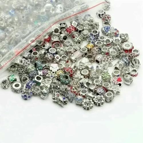 Gemischte tibetische Antik-Silber-Farben Hohlkugel Lose Röhre Metallperlen Abstandsperlen für Schmuckherstellung DIY Armband Nekclace-11 von BSGUZ