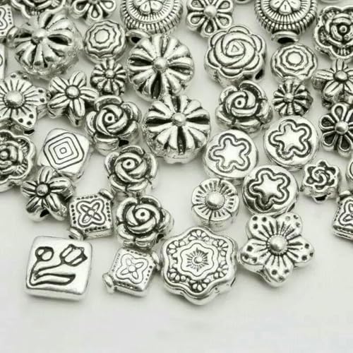 Gemischte tibetische Antik-Silberfarbene Hohlkugel-Lose-Röhrchen-Metallperlen-Abstandshalterperlen für die Schmuckherstellung DIY-Armband Nekclace-07 von BSGUZ