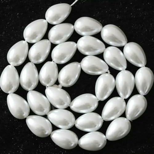 Glasperlen, Wassertropfen, leichte Kunstperlen, lose Perlen für die Herstellung von Schmuck, Armbänder, Zubehör, 15 Zoll, 5 x 7 mm – 9 x 13,0 mm, weiß, 7 x 9 mm, 43 Stück, 1 Strang Glasperlen, Wassertropfen, leichte Kunstperlen, lose Perlen für die Herstellung von Schmuck, Armbänder, Zubehör, 15 Zoll, 5 x 7 mm – 9 x 13,0 mm, weiß, 7 x 9 mm, 43 Stück, 1 Strang von BSGUZ
