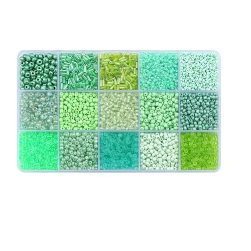 Glasperlen-Set in 15 Farben zur Herstellung von Armbändern, lose Abstandsperlen mit Aufbewahrungsbox, Röhrenperlen-Set zum Selbermachen von Halskettenanhängern-03 Glasperlen-Set in 15 Farben zur Herstellung von Armbändern, lose Abstandsperlen mit Aufbewahrungsbox, Röhrenperlen-Set zum Selbermachen von Halskettenanhängern-03 von BSGUZ