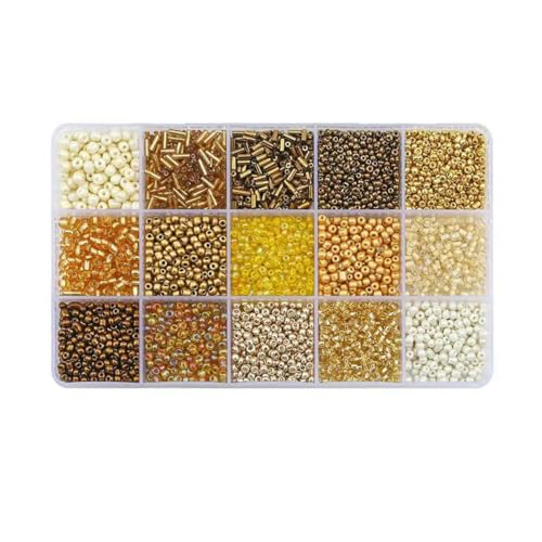 Glasperlen-Set in 15 Farben zur Herstellung von Armbändern, lose Abstandsperlen mit Aufbewahrungsbox, Röhrenperlen-Set zum Selbermachen von Halskettenanhängern-09 Glasperlen-Set in 15 Farben zur Herstellung von Armbändern, lose Abstandsperlen mit Aufbewahrungsbox, Röhrenperlen-Set zum Selbermachen von Halskettenanhängern-09 von BSGUZ