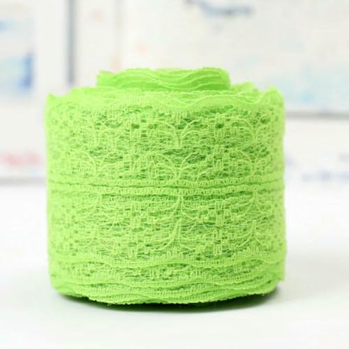 Gold-Silber-Stickerei-Spitzenband, 4,5 cm breit, Spitzenband, für Hochzeit, Weihnachten, Kleidung, Unterwäsche, DIY-Bekleidung, Nähstoff – Grün – 10 Meter Länge von BSGUZ
