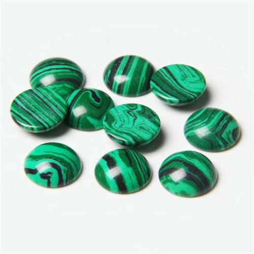 Großhandel 10 Stück natürliche runde Amethyst-Stein-Cabochon-Halbrückseiten-Kamee-Perlen für DIY-Frauen-Schmuckohrringe-Halsketten-Nr. 23 Malachit-4,0 mm von BSGUZ