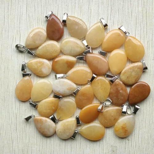 Großhandel 50 teile/los natürliche stein wasser tropfen form anhänger charme für Halsketten, der-gelb jade Großhandel 50 teile/los natürliche stein wasser tropfen form anhänger charme für Halsketten, der-gelb jade von BSGUZ