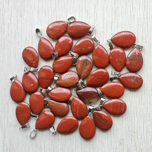 Großhandel 50 teile/los natürliche stein wasser tropfen form anhänger charme für Halsketten machen-Rot stein Großhandel 50 teile/los natürliche stein wasser tropfen form anhänger charme für Halsketten machen-Rot stein von BSGUZ