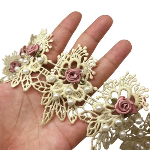 H872 10 Stück Perlenschleife Blumen-Spitzenbesatz, Stricken, Hochzeitskleid, Spitze, bestickt, DIY-Patch, Band, Nähzubehör, Basteln, heller Kaffee, L H872 10 Stück Perlenschleife Blumen-Spitzenbesatz, Stricken, Hochzeitskleid, Spitze, bestickt, DIY-Patch, Band, Nähzubehör, Basteln, heller Kaffee, L von BSGUZ
