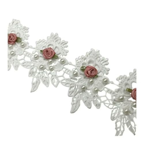 H872 10 Stück Perlenschleife Blumen-Spitzenbesatz Stricken Hochzeitskleid Spitze Bestickt DIY Patch Band Nähzubehör Basteln-Weiß-L H872 10 Stück Perlenschleife Blumen-Spitzenbesatz Stricken Hochzeitskleid Spitze Bestickt DIY Patch Band Nähzubehör Basteln-Weiß-L von BSGUZ