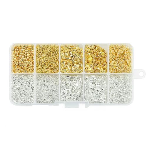 Kc Goldfarbenes Legierungsschmuck-Set mit offenen Biegeringen, Zubehör-Set für DIY-Armband, Halskette, Kettenherstellung, Zubehör, 4 6 8 mm, FZ05, 2 Set Kc Goldfarbenes Legierungsschmuck-Set mit offenen Biegeringen, Zubehör-Set für DIY-Armband, Halskette, Kettenherstellung, Zubehör, 4 6 8 mm, FZ05, 2 Set von BSGUZ