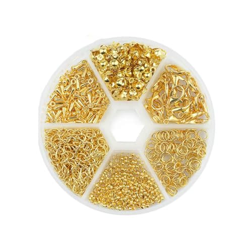 Kc Goldfarbenes Legierungsschmuck-Set mit offenen Biegeringen, Zubehör-Set für die Herstellung von Armbändern, Halsketten und Ketten, Zubehörteile, 4 6 8 mm, TH003 Kc Goldfarbenes Legierungsschmuck-Set mit offenen Biegeringen, Zubehör-Set für die Herstellung von Armbändern, Halsketten und Ketten, Zubehörteile, 4 6 8 mm, TH003 von BSGUZ