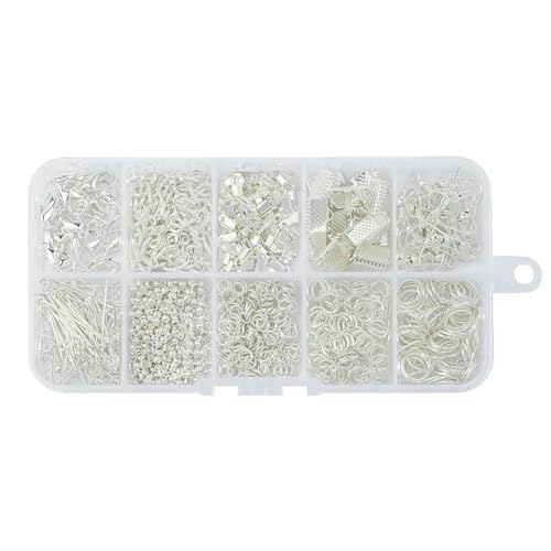 Kc Goldfarbenes Legierungsschmuck-Set mit offenen Biegeringen, Zubehör-Set für die Herstellung von Armbändern, Halsketten und Ketten, Zubehörteile, 4 6 8 mm, TH008 von BSGUZ