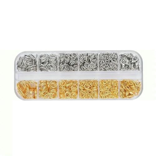 Kc Goldfarbenes Legierungsschmuck-Set mit offenen Biegeringen, Zubehör-Set für die Herstellung von Armbändern, Halsketten und Ketten, Zubehörteile, 4 6 8 mm, TH109 Kc Goldfarbenes Legierungsschmuck-Set mit offenen Biegeringen, Zubehör-Set für die Herstellung von Armbändern, Halsketten und Ketten, Zubehörteile, 4 6 8 mm, TH109 von BSGUZ