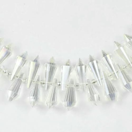 Langer Kegelanhänger, Wassertropfen, österreichischer Kristall, 6 x 15 mm, 50 Stück, lose Glasperlen zur Schmuckherstellung, Armbänder, DIY-Zubehör, JS617 Weiß von BSGUZ