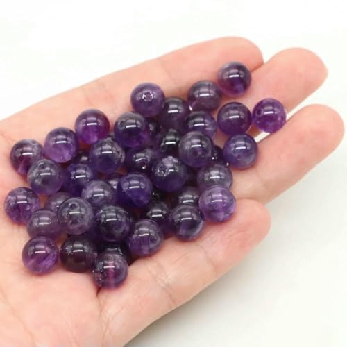 Lose Natursteinperlen, 4, 6, 8, 10 mm, Amethyst, Lava, Türkis, runde Charms, Kristallperlen zur Schmuckherstellung, DIY-Armband, Halskette, Amethyst, 10 mm, 36–39 Stück Lose Natursteinperlen, 4, 6, 8, 10 mm, Amethyst, Lava, Türkis, runde Charms, Kristallperlen zur Schmuckherstellung, DIY-Armband, Halskette, Amethyst, 10 mm, 36–39 Stück von BSGUZ