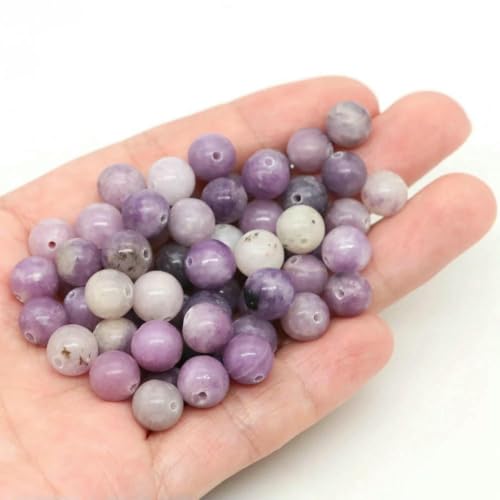 Lose Natursteinperlen, 4, 6, 8, 10 mm, Amethyst, Lava, Türkis, runde Charms, Kristallperlen zur Schmuckherstellung, DIY-Armband, Halskette, lila Lepidolith, 10 mm, 36–39 Stück Lose Natursteinperlen, 4, 6, 8, 10 mm, Amethyst, Lava, Türkis, runde Charms, Kristallperlen zur Schmuckherstellung, DIY-Armband, Halskette, lila Lepidolith, 10 mm, 36–39 Stück von BSGUZ