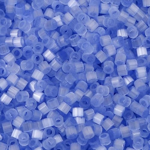 Mehrfarbige Glasperlen, zylinderförmig, Katzenaugen-Imitation, lose Abstandsperlen, DIY-Halskettenschmuck, ca. 2,5 mm Durchmesser, 10 Gramm, Seeblau von BSGUZ