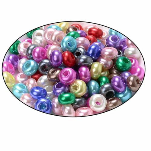 Mehrfarbige Perlen mit großem Loch, runde Acrylkristall-Abstandshalter, lose Perlen für DIY-Armband, Halskette, Schmuckzubehör, 3–30 Stück von BSGUZ