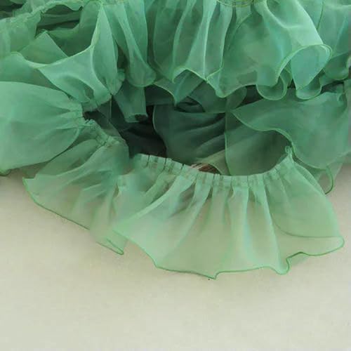 Mehrfarbiger Organza-Plissee-Doppelschicht-Rüschen-Spitzenbesatzstoff, Puffrock, Babydoll, Vorhang, DIY-Nähen, RS3697-A-Tannennadelgrün-5Yards Mehrfarbiger Organza-Plissee-Doppelschicht-Rüschen-Spitzenbesatzstoff, Puffrock, Babydoll, Vorhang, DIY-Nähen, RS3697-A-Tannennadelgrün-5Yards von BSGUZ