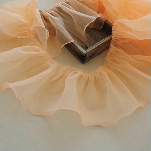Mehrfarbiger Organza-Plissee-Doppelschicht-Rüschen-Spitzenbesatzstoff, Puffrock, Babydoll, Vorhang, DIY-Nähen, RS3697-B-Orange Pink-5Yards Mehrfarbiger Organza-Plissee-Doppelschicht-Rüschen-Spitzenbesatzstoff, Puffrock, Babydoll, Vorhang, DIY-Nähen, RS3697-B-Orange Pink-5Yards von BSGUZ