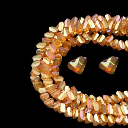 Mehrfarbiger dreieckiger österreichischer Kristall 4/6/8 mm Glas-Abstandshalter, lose Perlen für Schmuck, DIY, Ohrringe, Armbänder, Anhänger, Zubehör, Burgunderrot, 6 mm, ca. 80 Stück von BSGUZ
