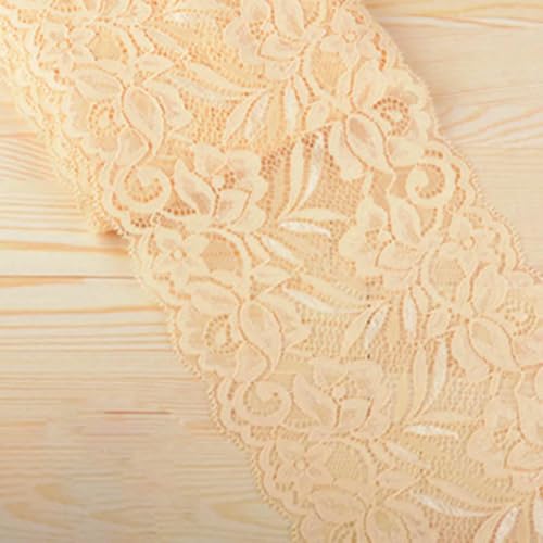 Meter/Los 15 cm weiches, elastisches, dehnbares Spitzenband, DIY-Kleidung, Kleid, Unterwäsche, Stoff, Bastelmaterial, weißes und schwarzes Spitzenband, Beige, 15 cm breit Meter/Los 15 cm weiches, elastisches, dehnbares Spitzenband, DIY-Kleidung, Kleid, Unterwäsche, Stoff, Bastelmaterial, weißes und schwarzes Spitzenband, Beige, 15 cm breit von BSGUZ