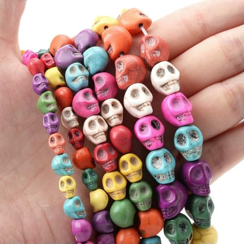 Mixcolor Türkis-Perlen, Natursteinperlen zur Schmuckherstellung, DIY-Armband, Halskette, Ohrring-Zubehör, 8/10/12 mm – 8 mm (ca. 50 Stück) von BSGUZ