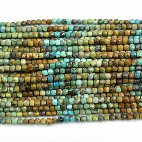 Natürliche 4,0 mm seltene türkisfarbene facettierte Würfelperlen mit Farbverlauf zur Herstellung von Schmuck, DIY-Halsketten und Armbändern, 1 Strang Natürliche 4,0 mm seltene türkisfarbene facettierte Würfelperlen mit Farbverlauf zur Herstellung von Schmuck, DIY-Halsketten und Armbändern, 1 Strang von BSGUZ