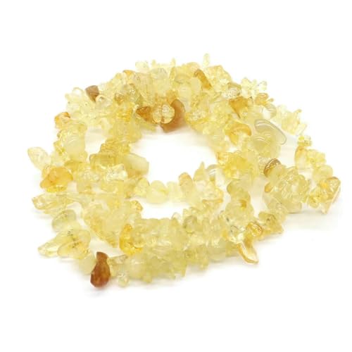 Natürliche Aquamarin-Quarzkristall-Steinperlen, Freiform-Chips, Kies für Party, DIY, Basteln, Halsketten, Armbänder, Schmuckherstellung, Citrin, 10 Stück (ca. 81 cm) von BSGUZ