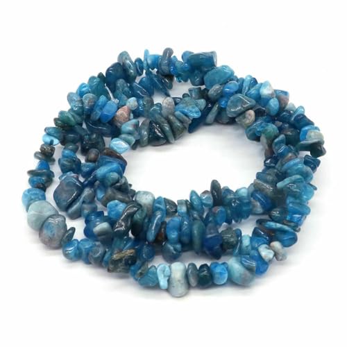Natürliche Aquamarin-Quarzkristall-Steinperlen, Freiform-Chips, Kies für Party, DIY-Basteln, Halsketten, Armbänder, Schmuckherstellung – Blauer Apatit – 20 Stück (ca. 40,6 von BSGUZ
