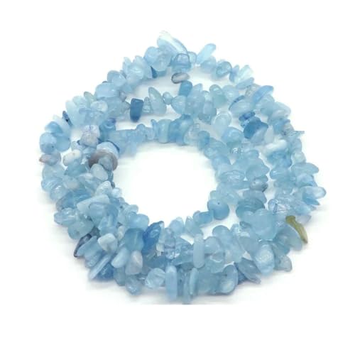 Natürliche Aquamarin-Quarzkristall-Steinperlen, Freiform-Chips, Kies für Partys, Basteln, Halsketten, Armbänder, Schmuckherstellung, Aquamarin, 20 Stück (ca. 40,6 cm) von BSGUZ