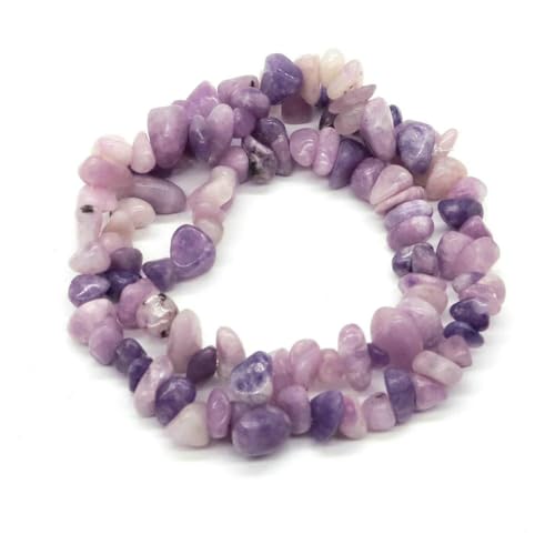 Natürliche Aquamarin-Quarzkristall-Steinperlen, Freiform-Chips, Kies für Partys, Basteln, Halsketten, Armbänder, Schmuckherstellung – Lila Lepidolith – 10 Stück (ca. 40,6 c Natürliche Aquamarin-Quarzkristall-Steinperlen, Freiform-Chips, Kies für Partys, Basteln, Halsketten, Armbänder, Schmuckherstellung – Lila Lepidolith – 10 Stück (ca. 40,6 c von BSGUZ