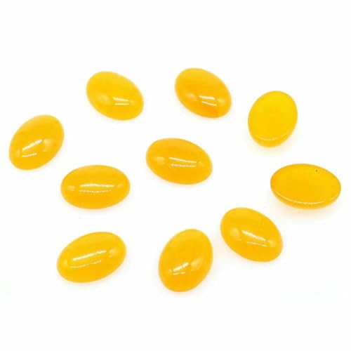 Natürliche Kristalle, Stein, oval, Cabochon, lose Perlen, flache Rückseite, Kamee, Abstandshalter für Schmuckherstellung, DIY-Anhänger, Halskette, 5 Stück pro Stück, Gelbe Jade, 8 x 10 mm Natürliche Kristalle, Stein, oval, Cabochon, lose Perlen, flache Rückseite, Kamee, Abstandshalter für Schmuckherstellung, DIY-Anhänger, Halskette, 5 Stück pro Stück, Gelbe Jade, 8 x 10 mm von BSGUZ