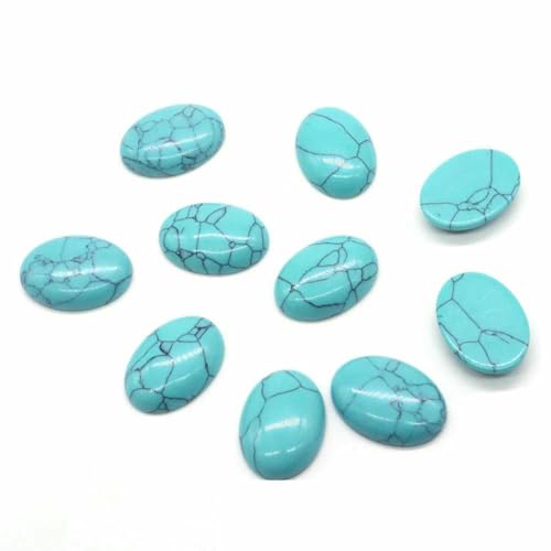 Natürliche Kristalle, Stein, oval, Cabochon, lose Perlen, flache Rückseite, Kamee, Abstandshalter für Schmuckherstellung, DIY-Anhänger, Halskette, 5 Stück pro Stück, Grün, Türkis, 30 x 40 mm Natürliche Kristalle, Stein, oval, Cabochon, lose Perlen, flache Rückseite, Kamee, Abstandshalter für Schmuckherstellung, DIY-Anhänger, Halskette, 5 Stück pro Stück, Grün, Türkis, 30 x 40 mm von BSGUZ