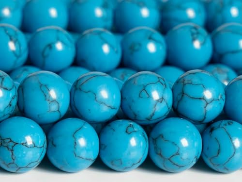 Natürliche Queen Blue Magnesit Türkis Perlen Grade AAA Edelstein Runde lose Perlen 4/6/8/10/12mm für Schmuckherstellung-4,0mm von BSGUZ